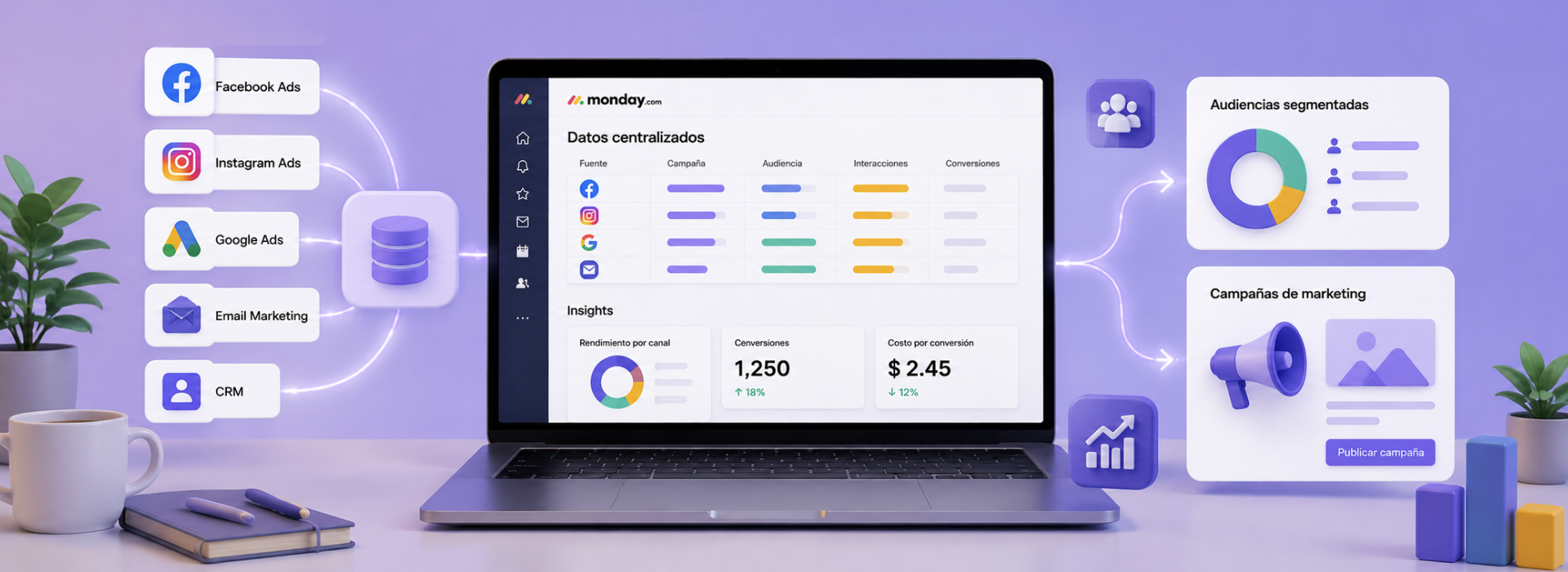 caso de uso monday datos campanas marketing